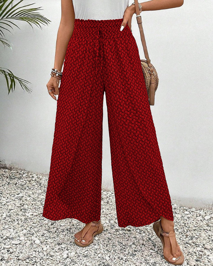 Summer pants for women with high waist – elegantly patterned & airy comfortable