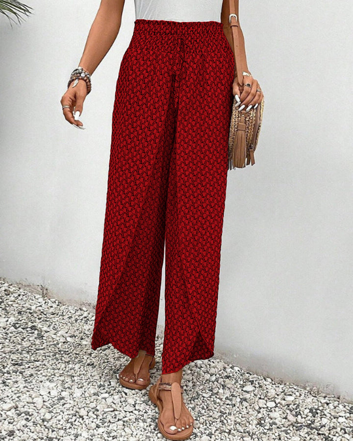 Summer pants for women with high waist – elegantly patterned & airy comfortable