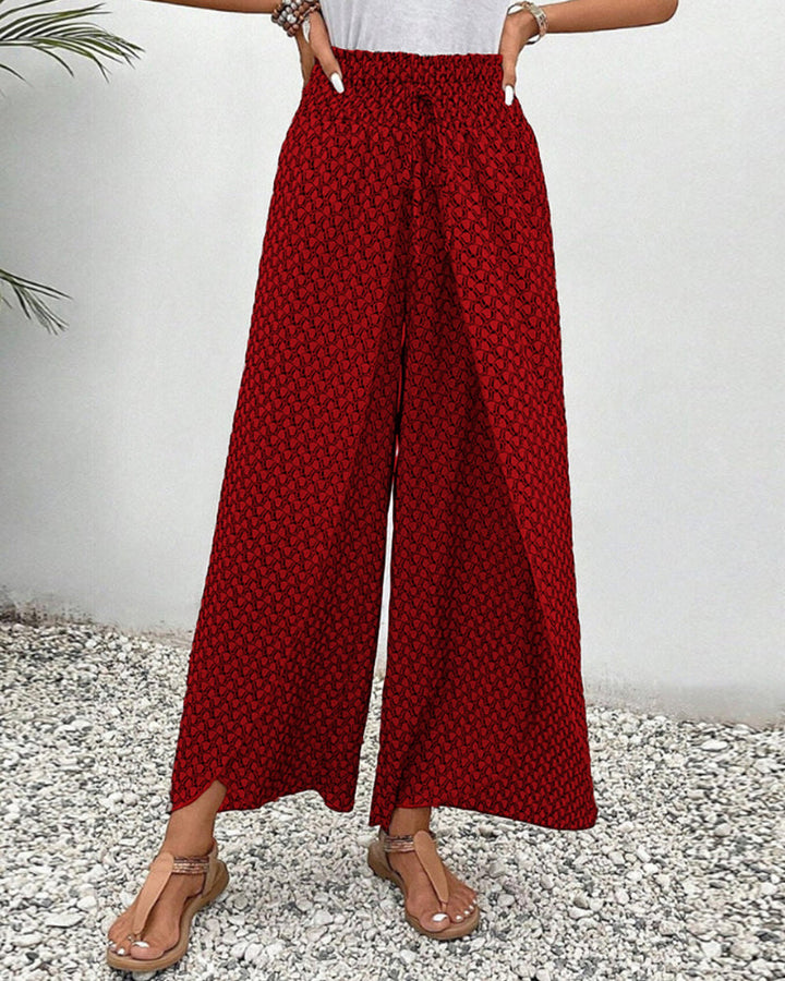 Summer pants for women with high waist – elegantly patterned & airy comfortable