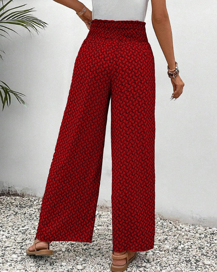 Summer pants for women with high waist – elegantly patterned & airy comfortable