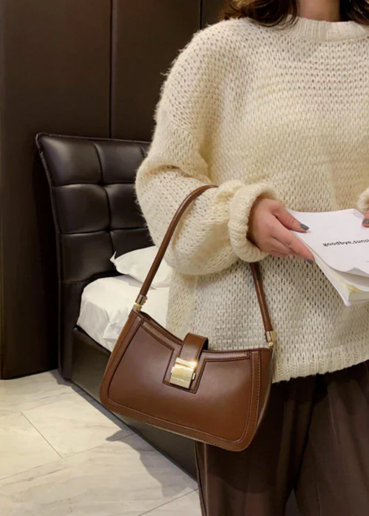 Women's Shoulder Bag Black – Elegant & with Zipper