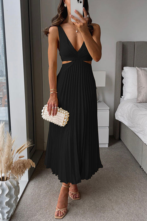 Elegant Pleated Evening Dress For Women