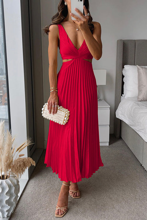 Elegant Pleated Evening Dress For Women