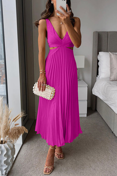 Elegant Pleated Evening Dress For Women