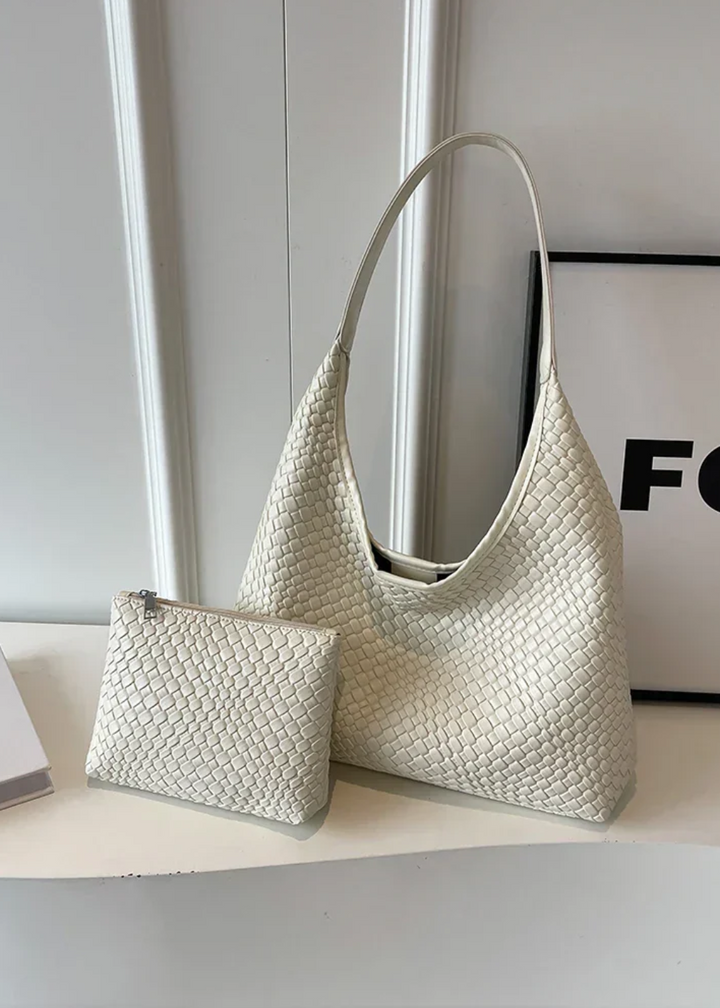 Braided Shoulder Bag – Vegan Leather with Inner Pocket