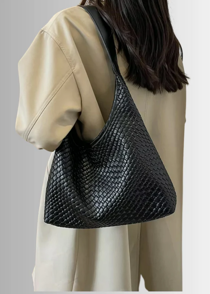 Braided Shoulder Bag – Vegan Leather with Inner Pocket