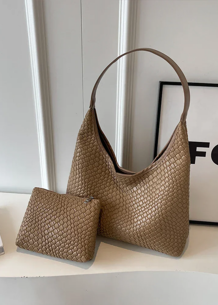 Braided Shoulder Bag – Vegan Leather with Inner Pocket