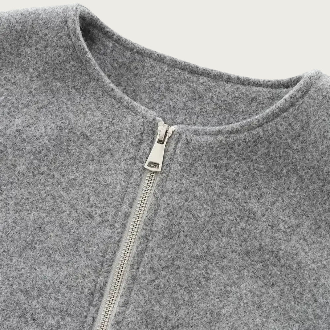 Cropped women's transitional jacket – with balloon sleeves & modern cut