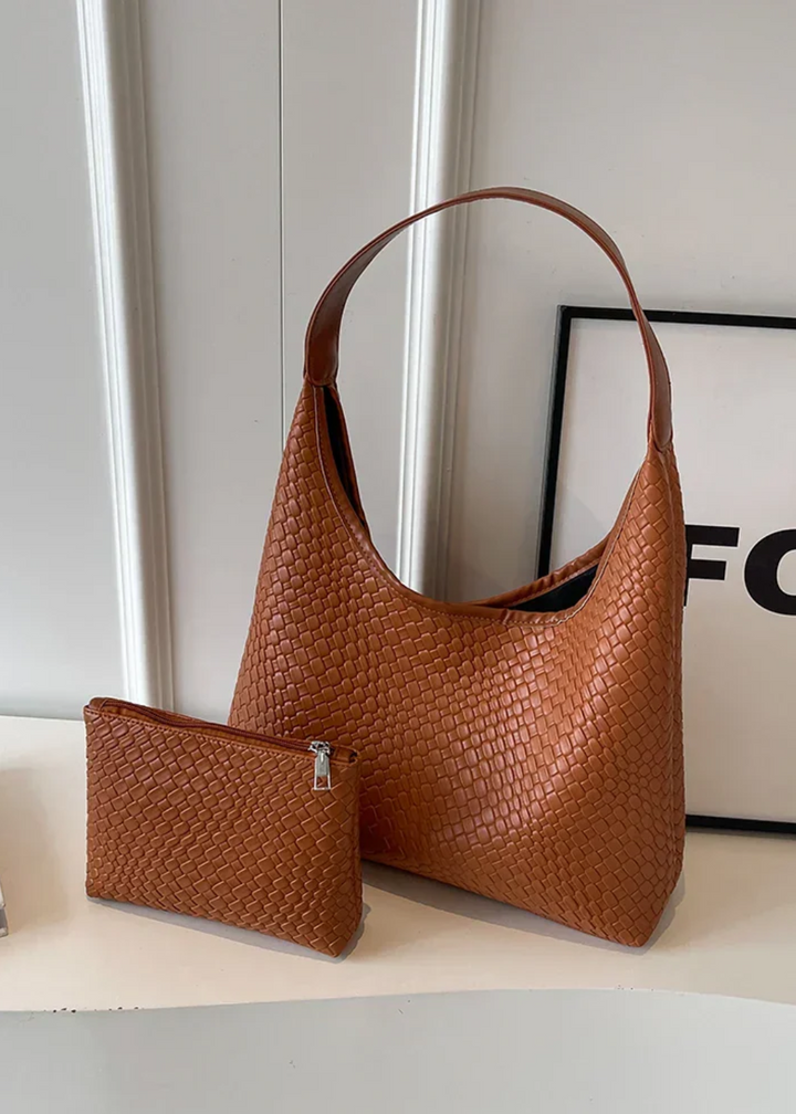 Braided Shoulder Bag – Vegan Leather with Inner Pocket