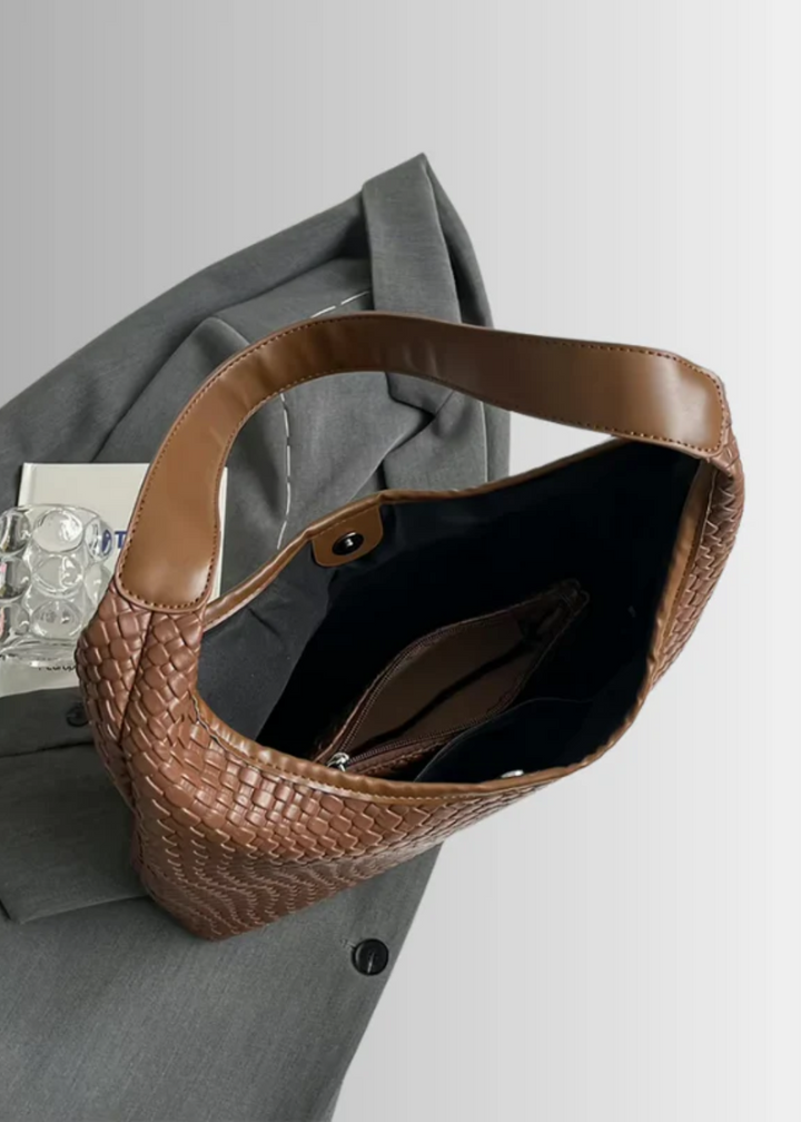 Braided Shoulder Bag – Vegan Leather with Inner Pocket