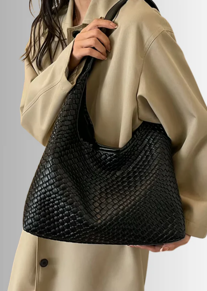 Braided Shoulder Bag – Vegan Leather with Inner Pocket