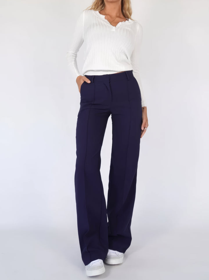 Women's high-waist pants with straight leg – Elegant business look