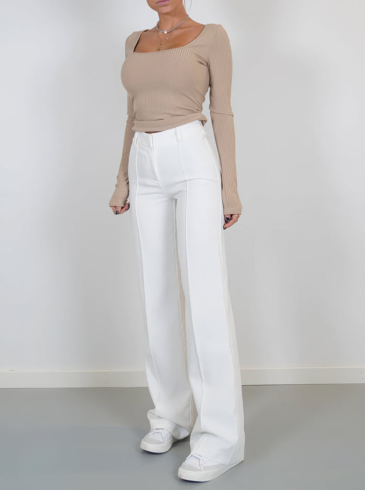 Women's high-waist pants with straight leg – Elegant business look