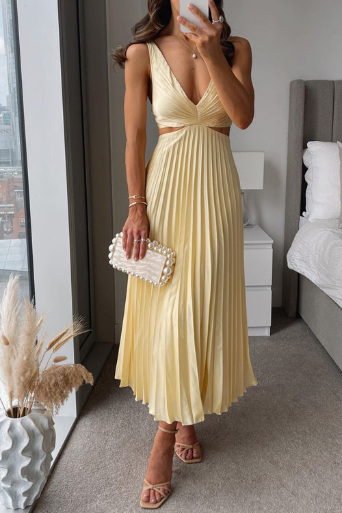 Elegant Pleated Evening Dress For Women