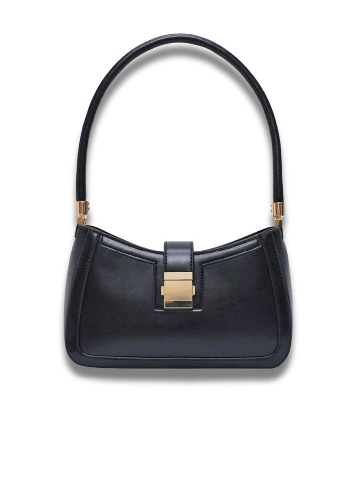 Women's Shoulder Bag Black – Elegant & with Zipper