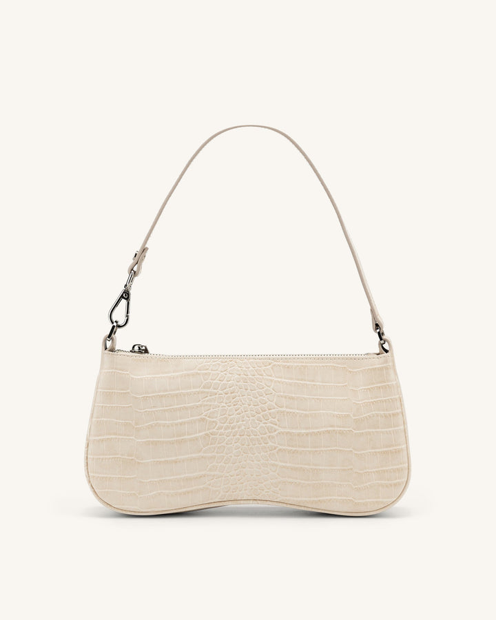 Vegan shoulder bag in crocodile look