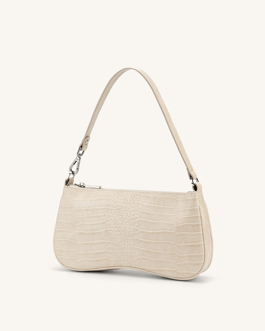 Vegan shoulder bag in crocodile look