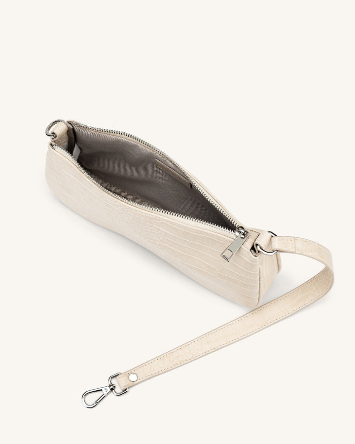 Vegan shoulder bag in crocodile look