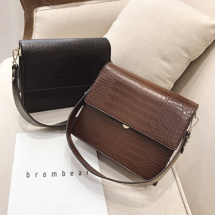 Crossbody Bag Women Croco Look – Vegan Leather & Elegant
