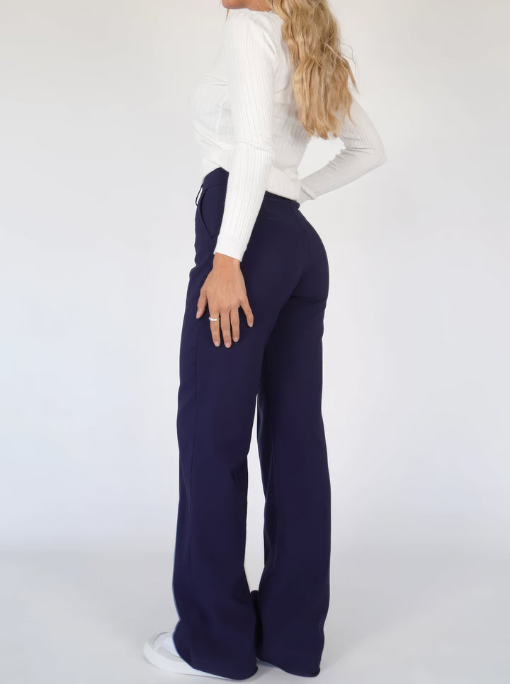 Women's high-waist pants with straight leg – Elegant business look