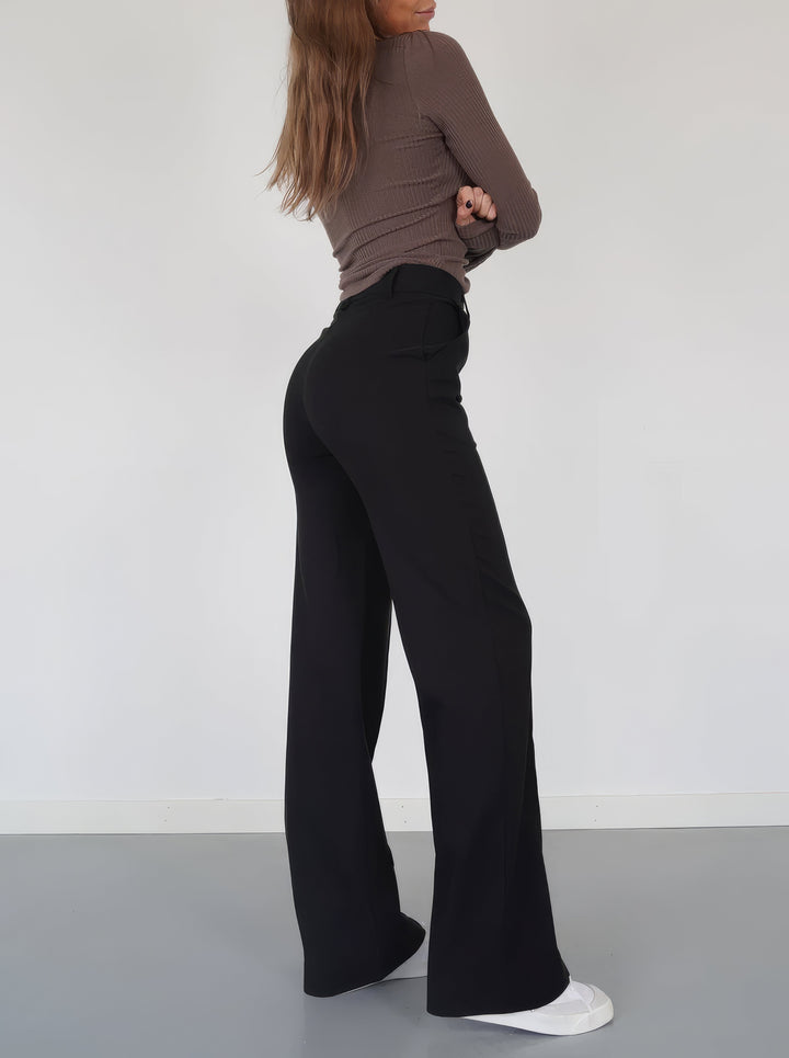 Women's high-waist pants with straight leg – Elegant business look