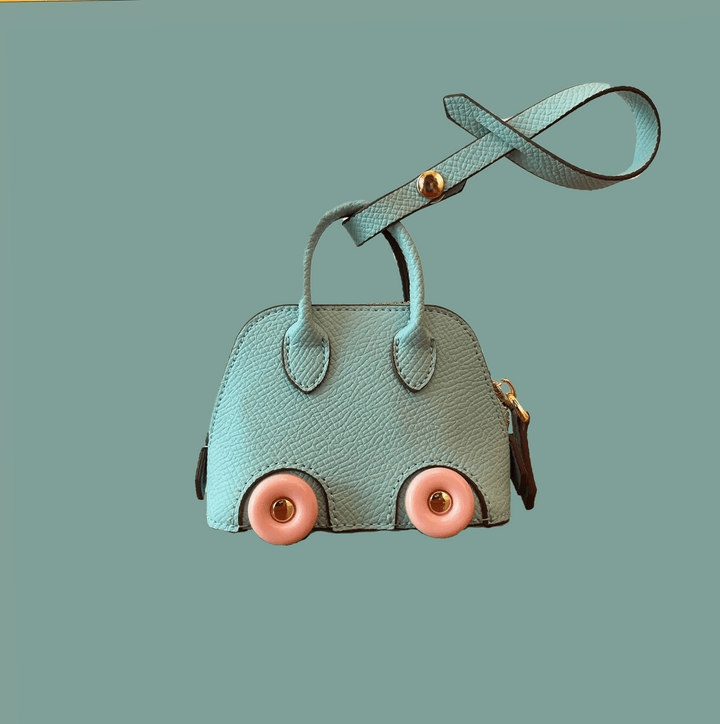 Luxurious mini handbag pendant made of vegan leather – fashionable accessory