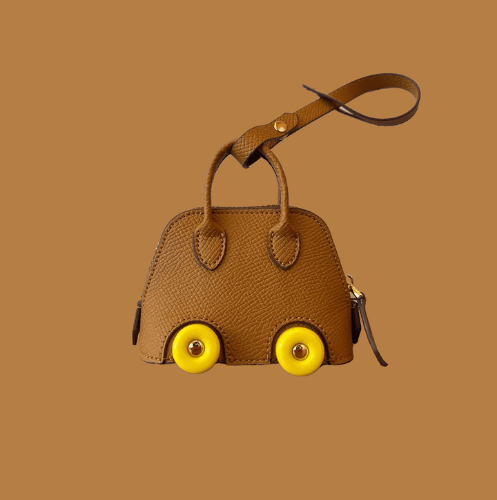 Luxurious mini handbag pendant made of vegan leather – fashionable accessory