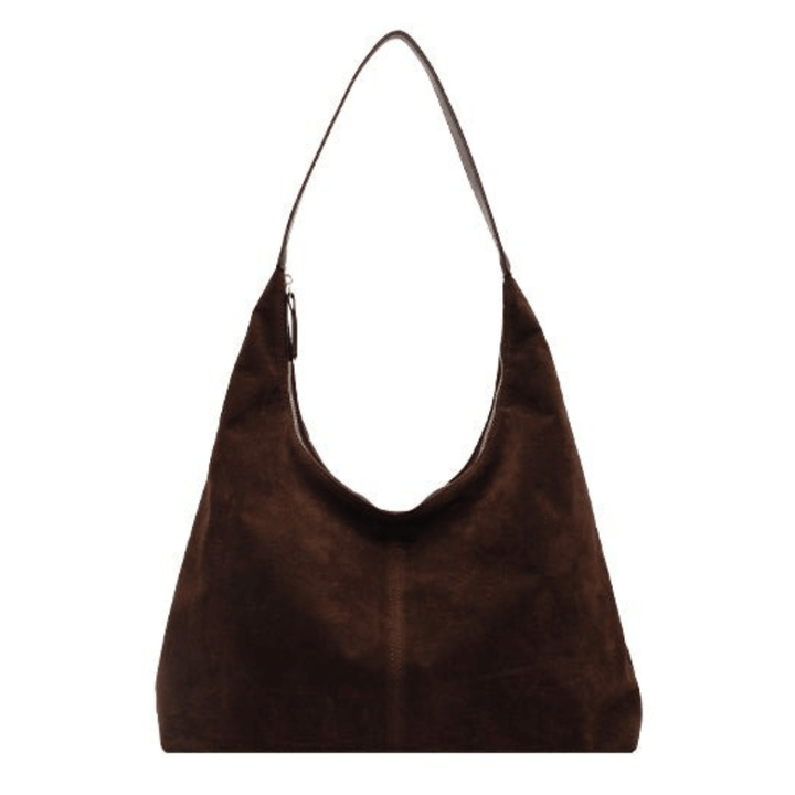 Women's handbag made of vegan suede with zipper