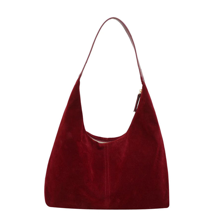 Women's handbag made of vegan suede with zipper