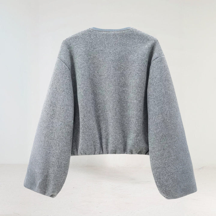 Cropped women's transitional jacket – with balloon sleeves & modern cut