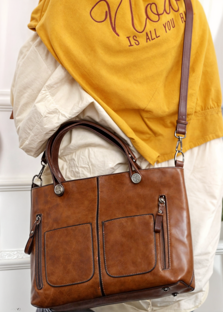 Vegan handbag women – medium-sized shoulder bag with handles