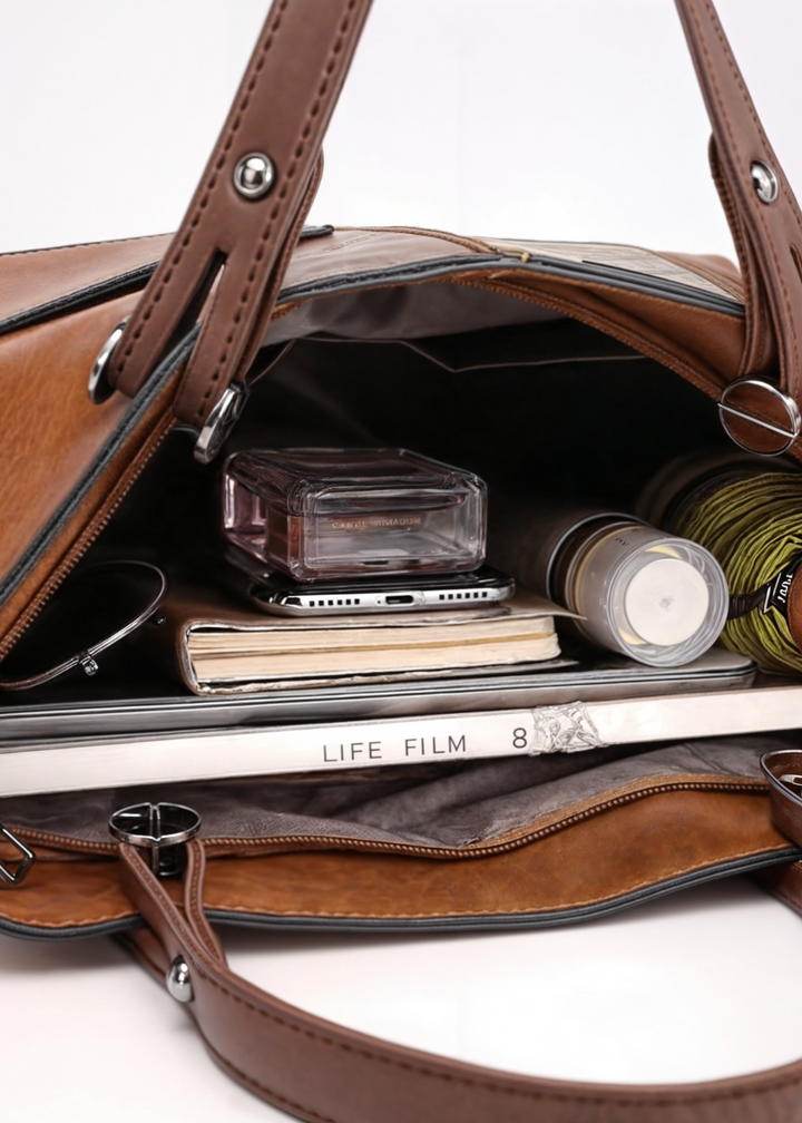 Vegan handbag women – medium-sized shoulder bag with handles