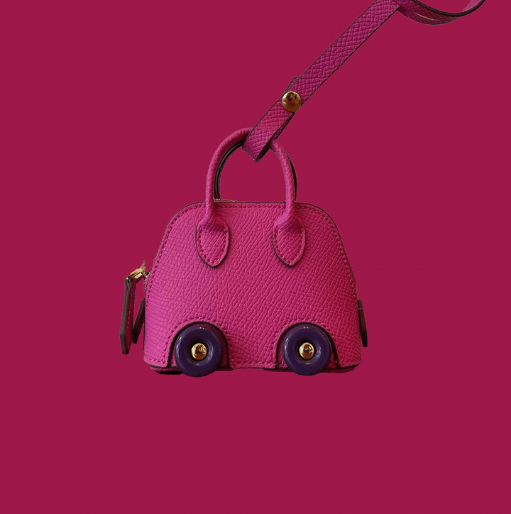 Luxurious mini handbag pendant made of vegan leather – fashionable accessory