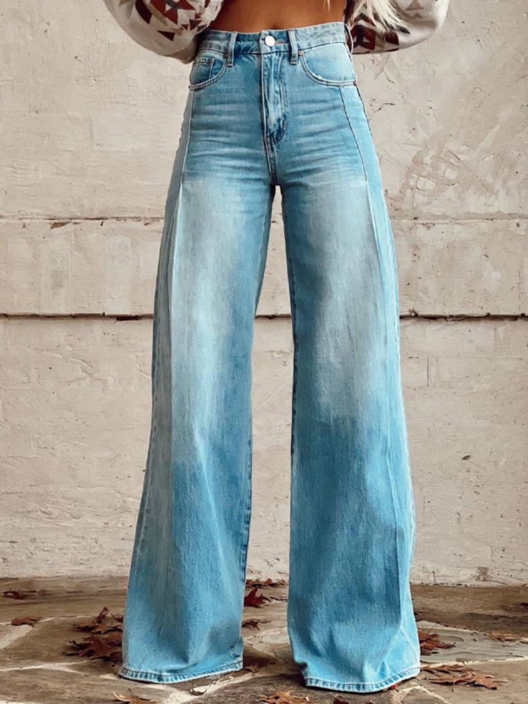 Women's Jeans – High Waist Wide Cut Denim Pants