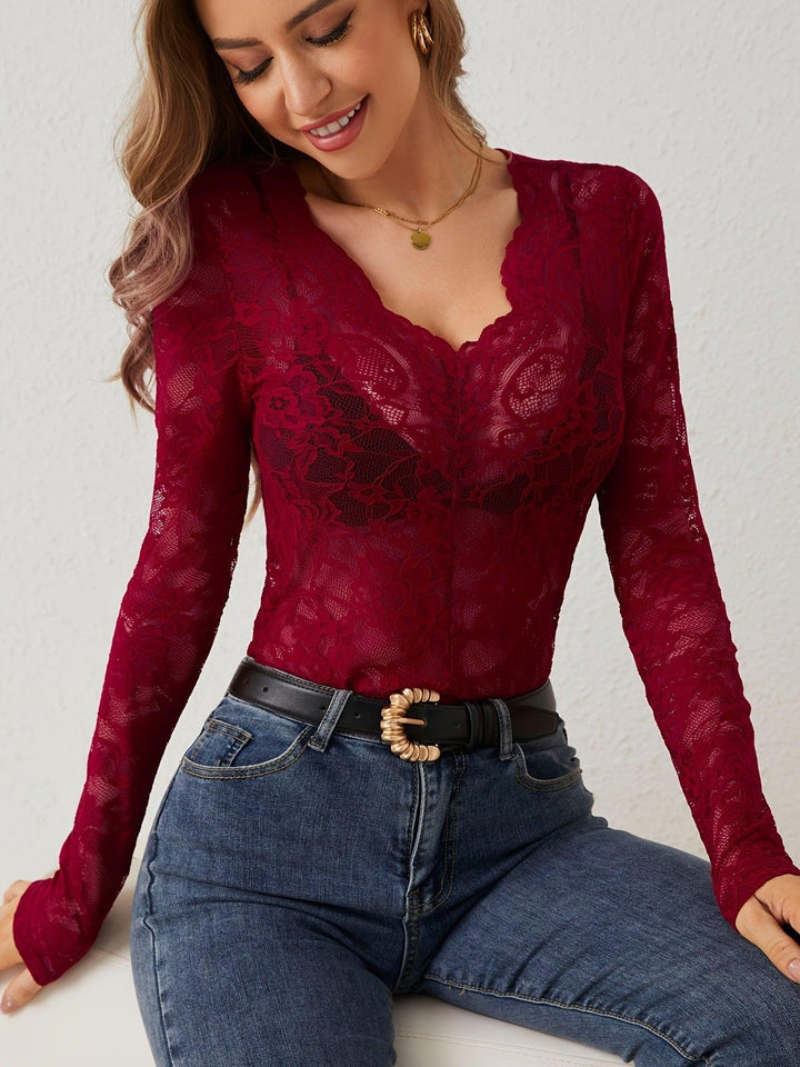 Elegant women's lace blouse | Luxurious lace top