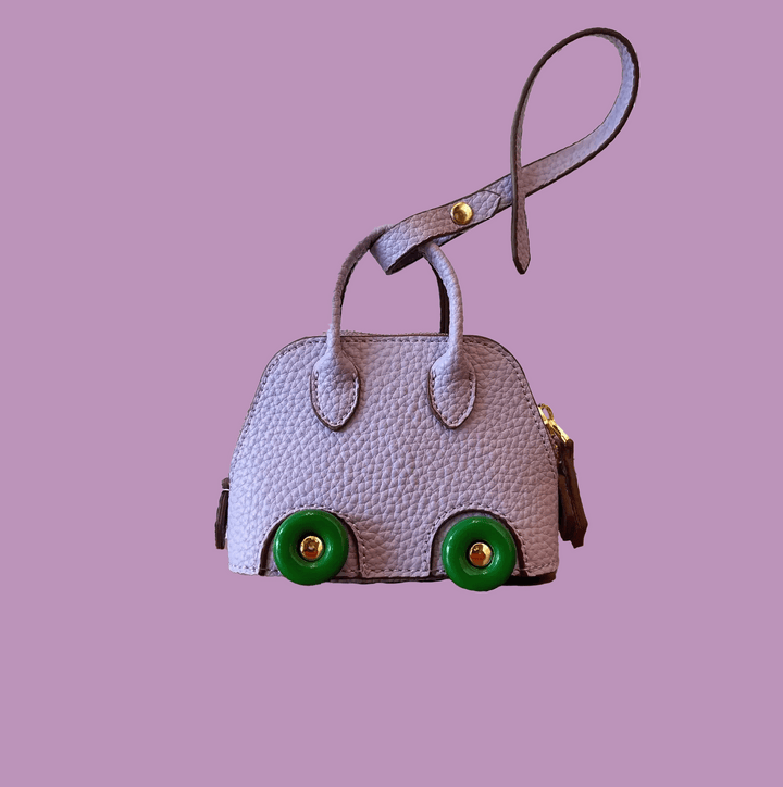 Luxurious mini handbag pendant made of vegan leather – fashionable accessory