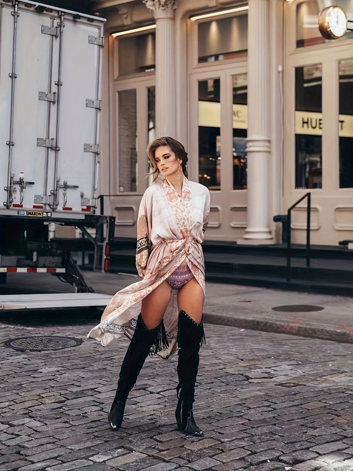 Women's kimono with floral pattern – Light summer kimono