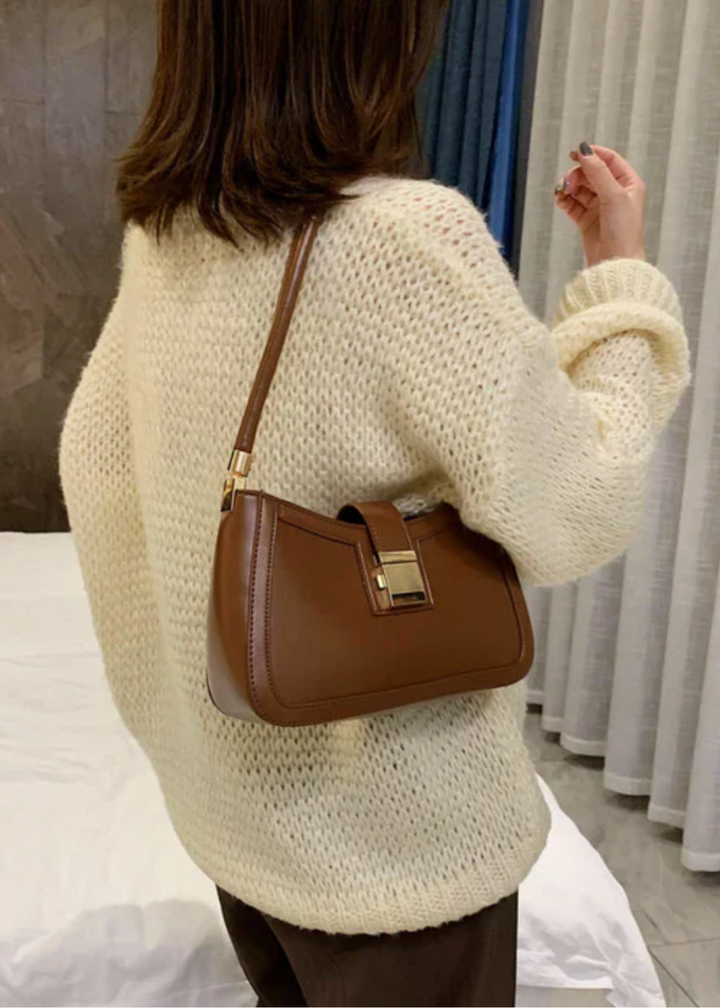 Women's Shoulder Bag Black – Elegant & with Zipper