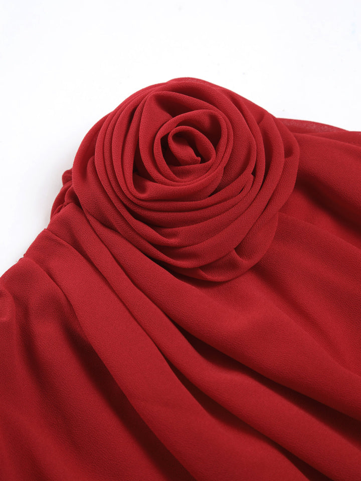 Elegant chiffon blouse with one shoulder piece – semi-transparent & lightweight