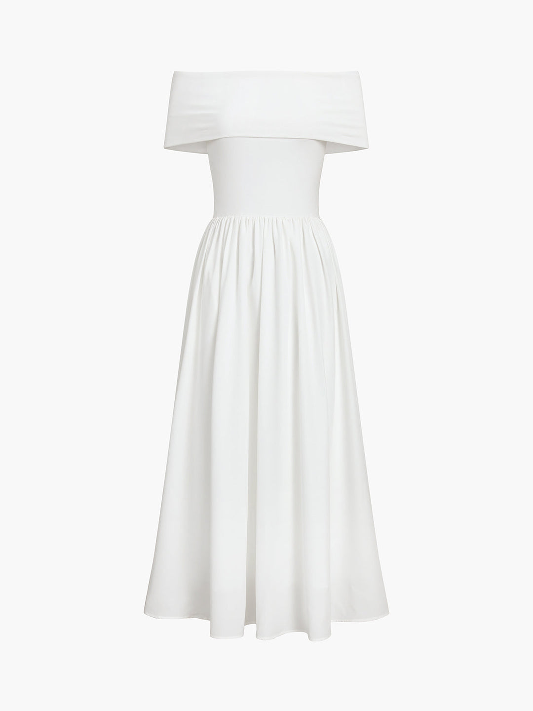 Women's satin off-shoulder dress with elegant cut