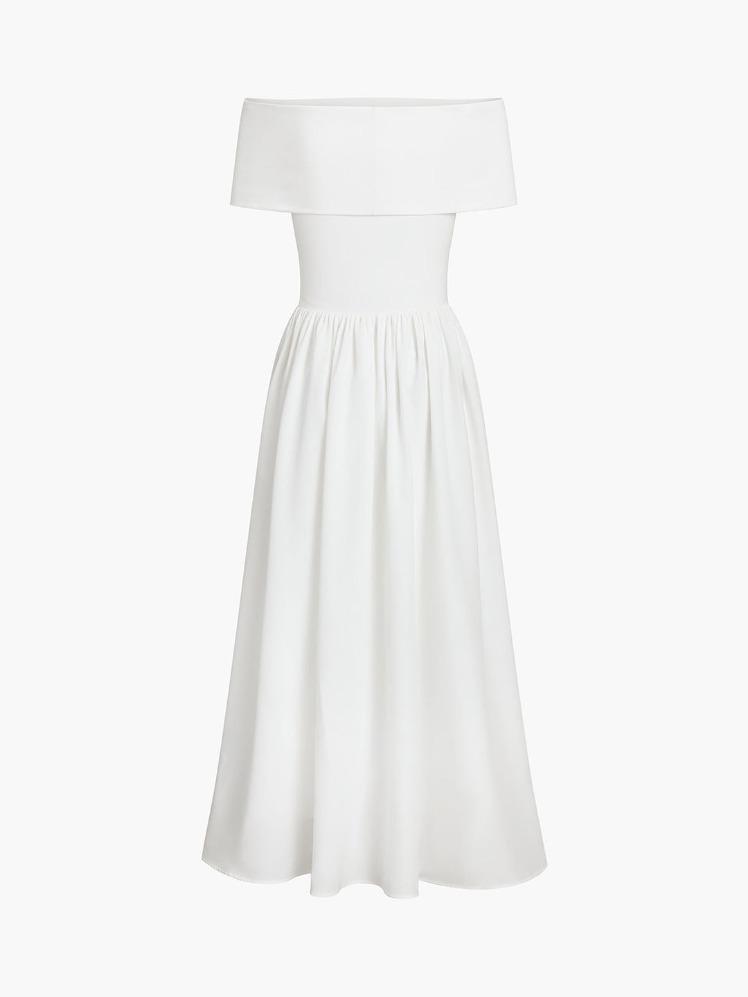 Women's satin off-shoulder dress with elegant cut