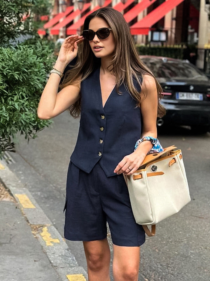 Women's summer two-piece set made of cotton