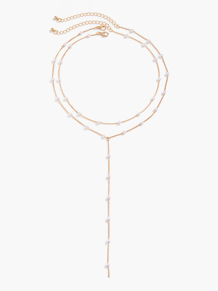 Elegant pearl necklace – Handmade gold-plated jewelry