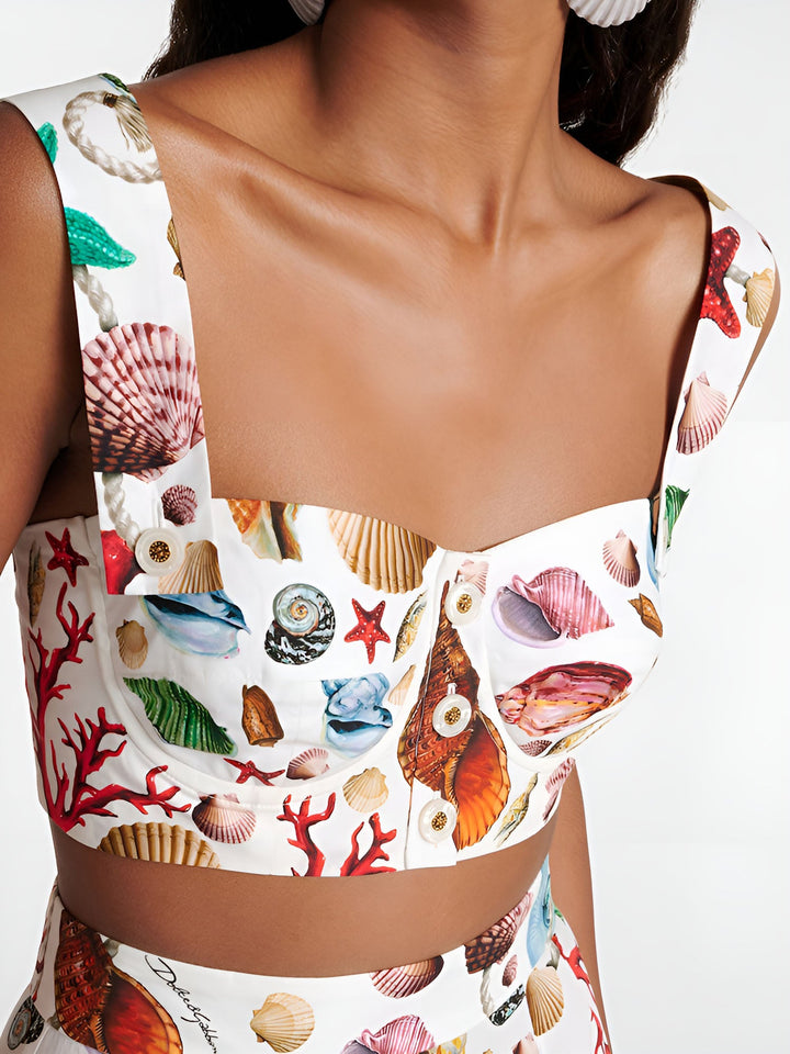 Women's Pleated Skirt Set with Blouse – Summer Two-Piece Outfit Elegant & Comfortable