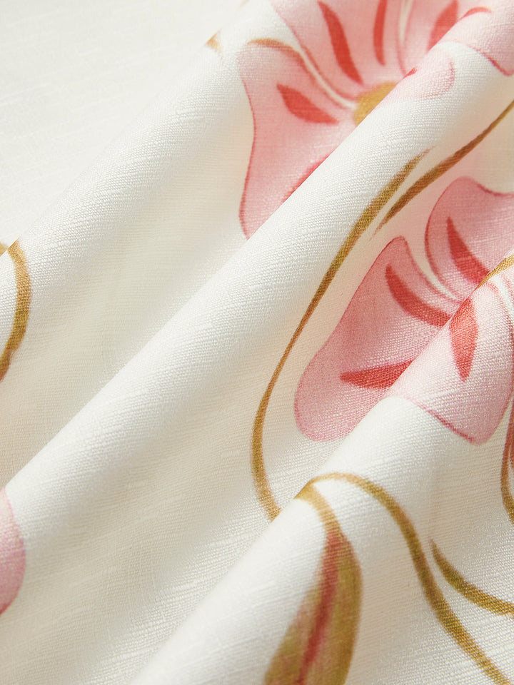 Sleeveless mini dress with romantic floral pattern – summer dress