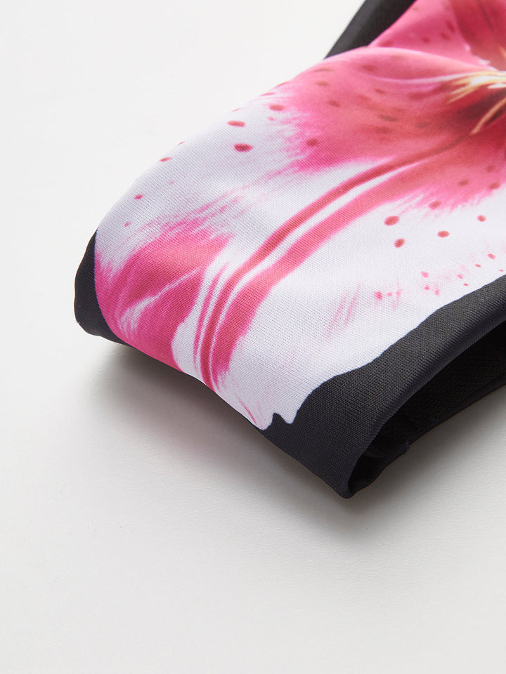 3-piece flower bikini set with mesh skirt – fashionable swimwear