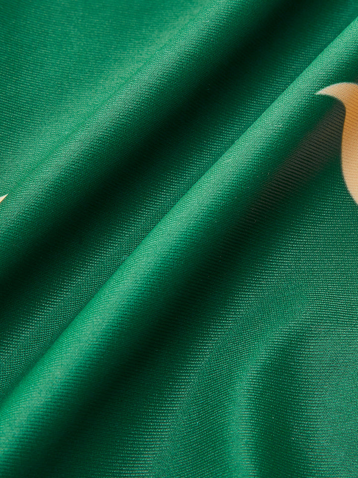 Elegant one-piece swimsuit with bird pattern & flattering cutouts – high waist swimwear