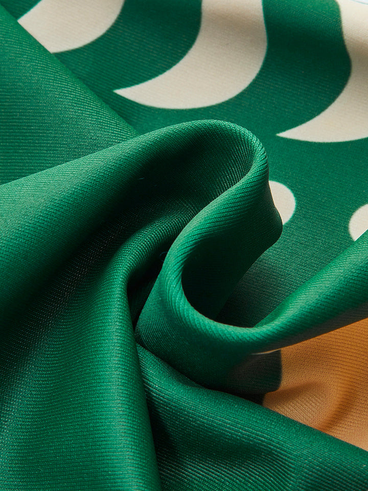 Elegant one-piece swimsuit with bird pattern & flattering cutouts – high waist swimwear