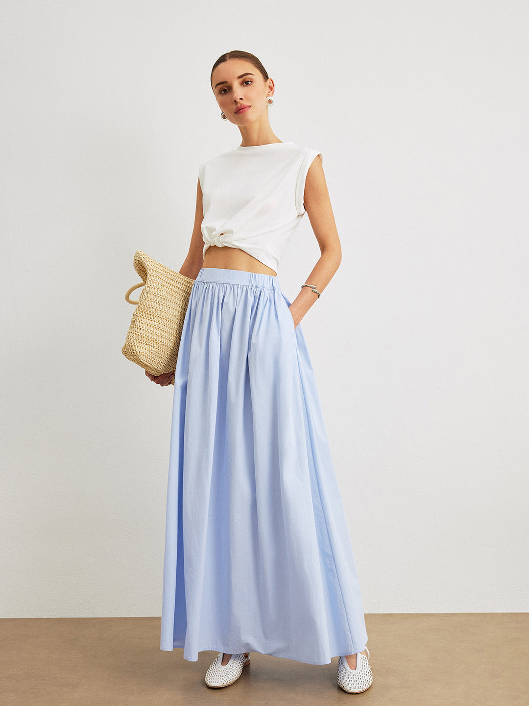 Women's A-line cotton skirt