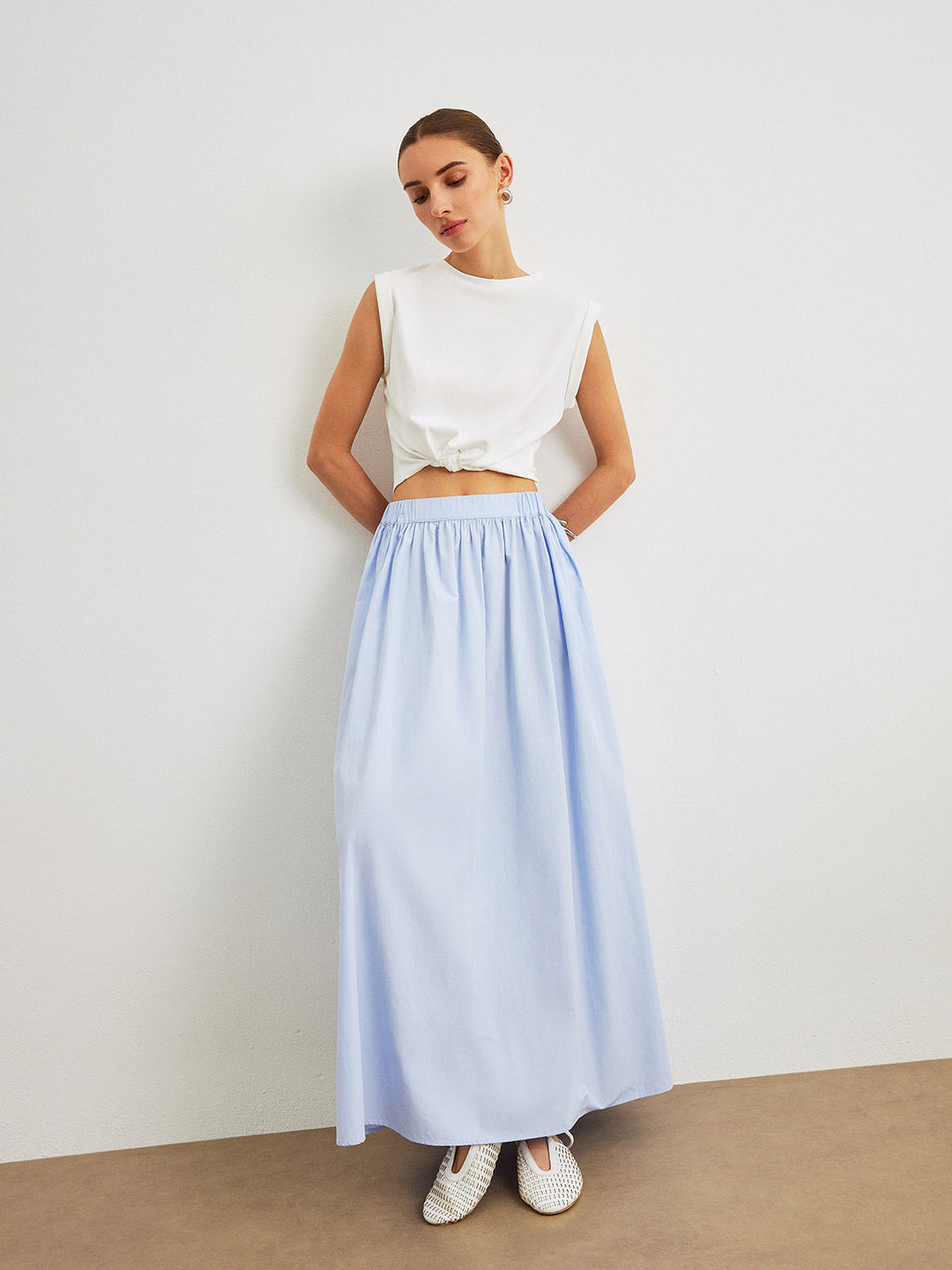 Women's A-line cotton skirt